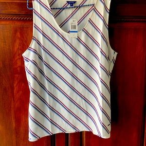 Sleeveless horizontal stripe top, Nautica, Sixe XL, New with tags. A-line.
